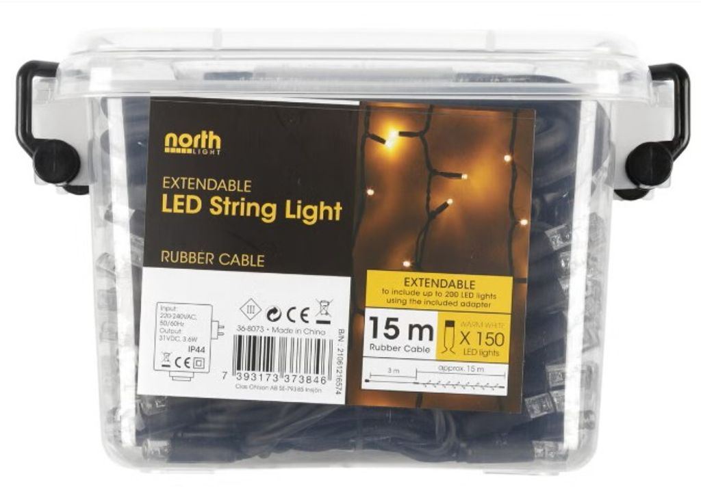 LED Pro Lichtslinger Warmwit 150 LED 14,9m Uitbreidbaar