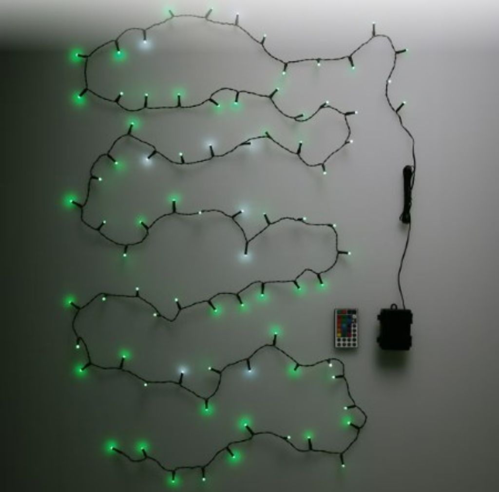 LED Lichtslinger RGB 80 LED 5,5m op Batterijen met Timer