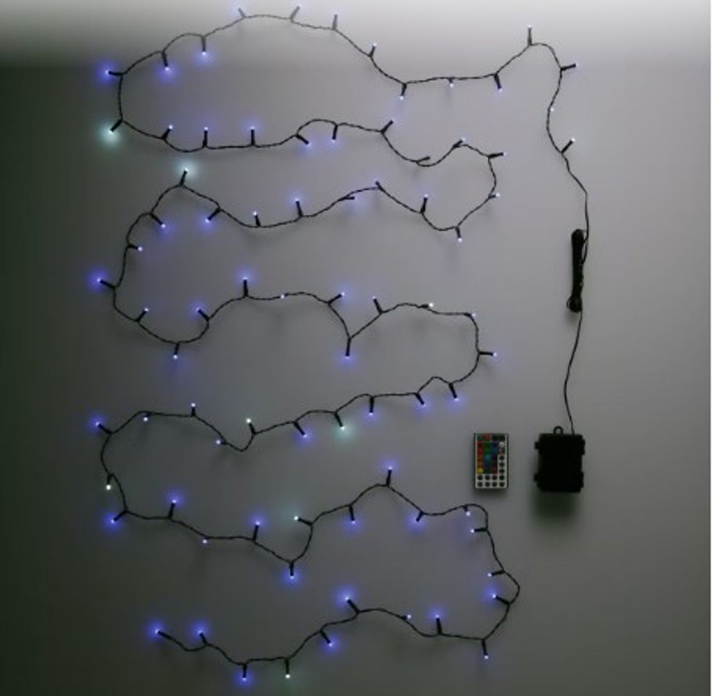 LED Lichtslinger RGB 80 LED 5,5m op Batterijen met Timer