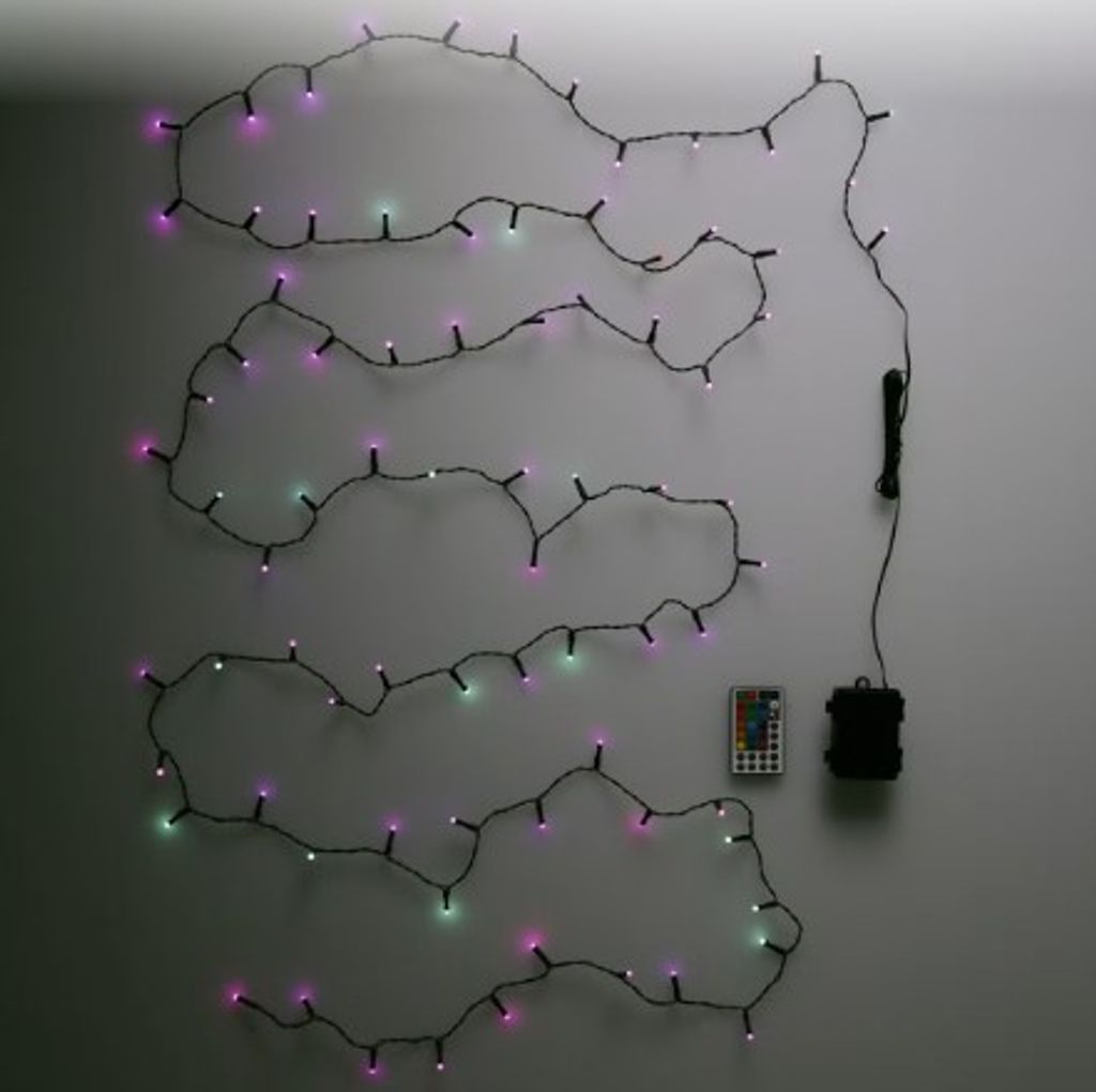 LED Lichtslinger RGB 80 LED 5,5m op Batterijen met Timer