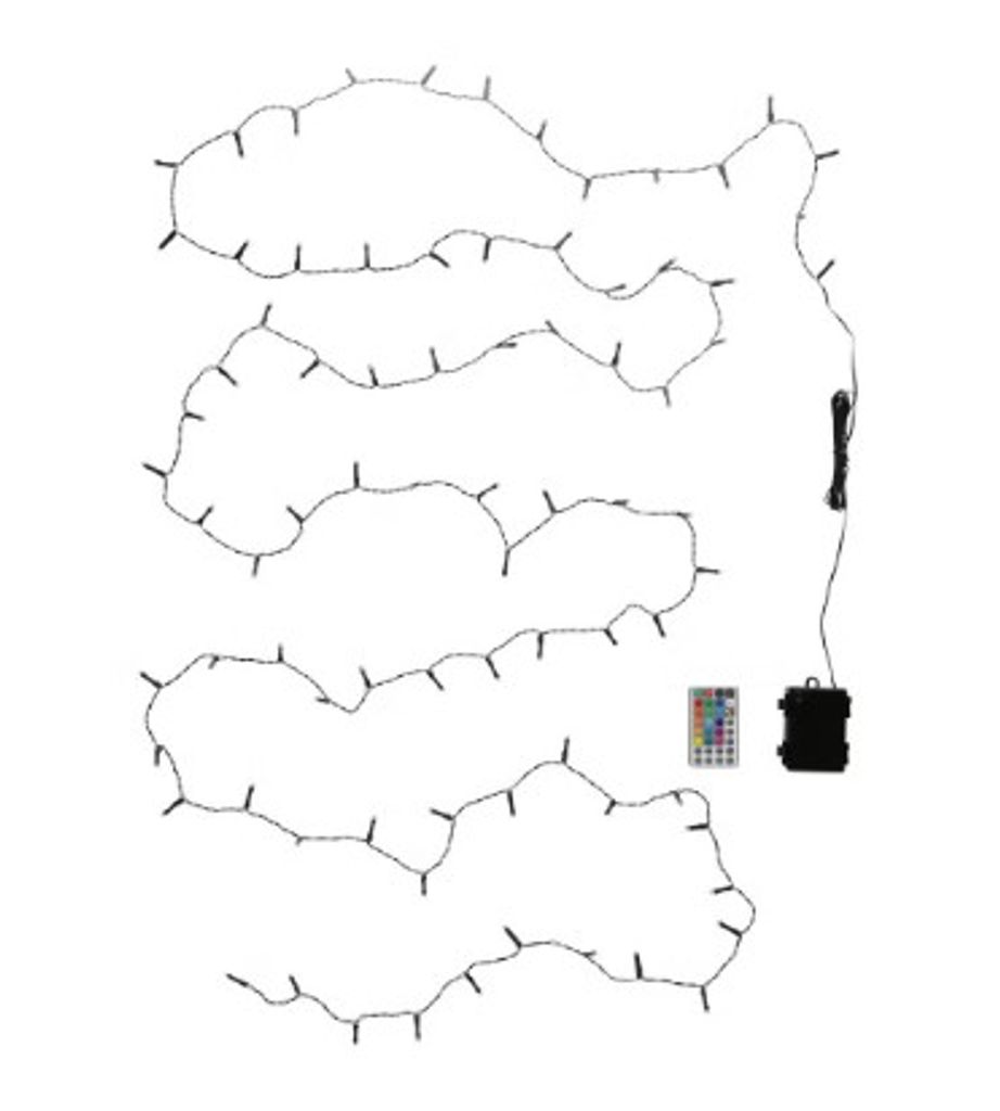 LED Lichtslinger RGB 80 LED 5,5m op Batterijen met Timer