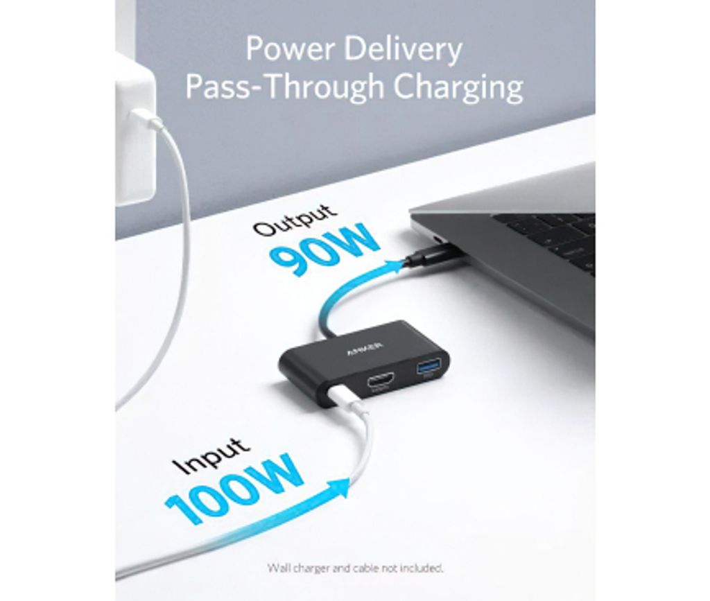 Anker PowerExpand USB-C til USB-C / HDMI / USB-A videoadapter - sort