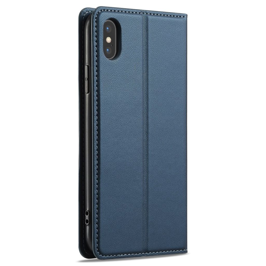 LC.IMEEKE iPhone XS Max Pungetui med Kortholder og Stativ – Blå