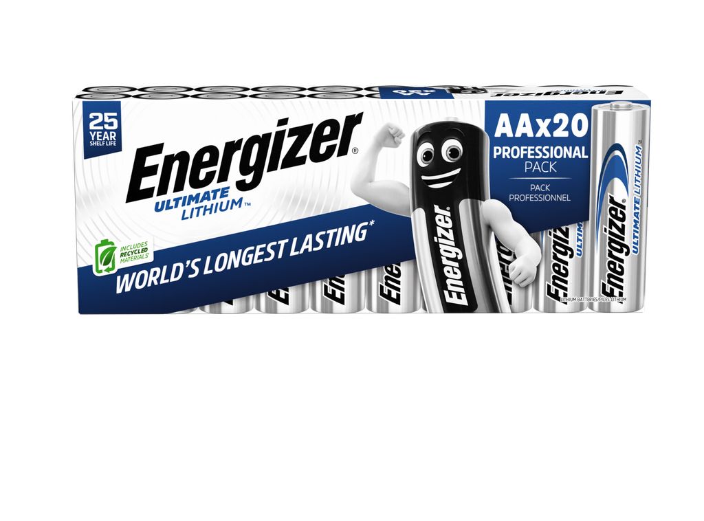 Energizer Lithium AA-batterijen 1,5V – verpakking van 20 stuks