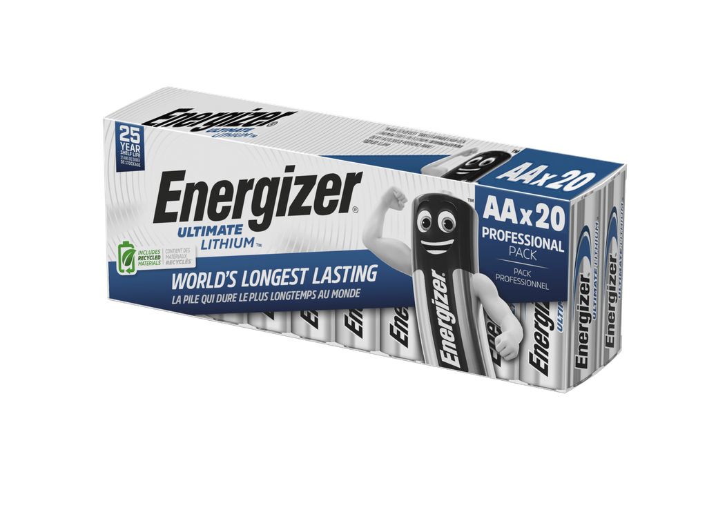 Energizer Lithium AA-batterijen 1,5V – verpakking van 20 stuks