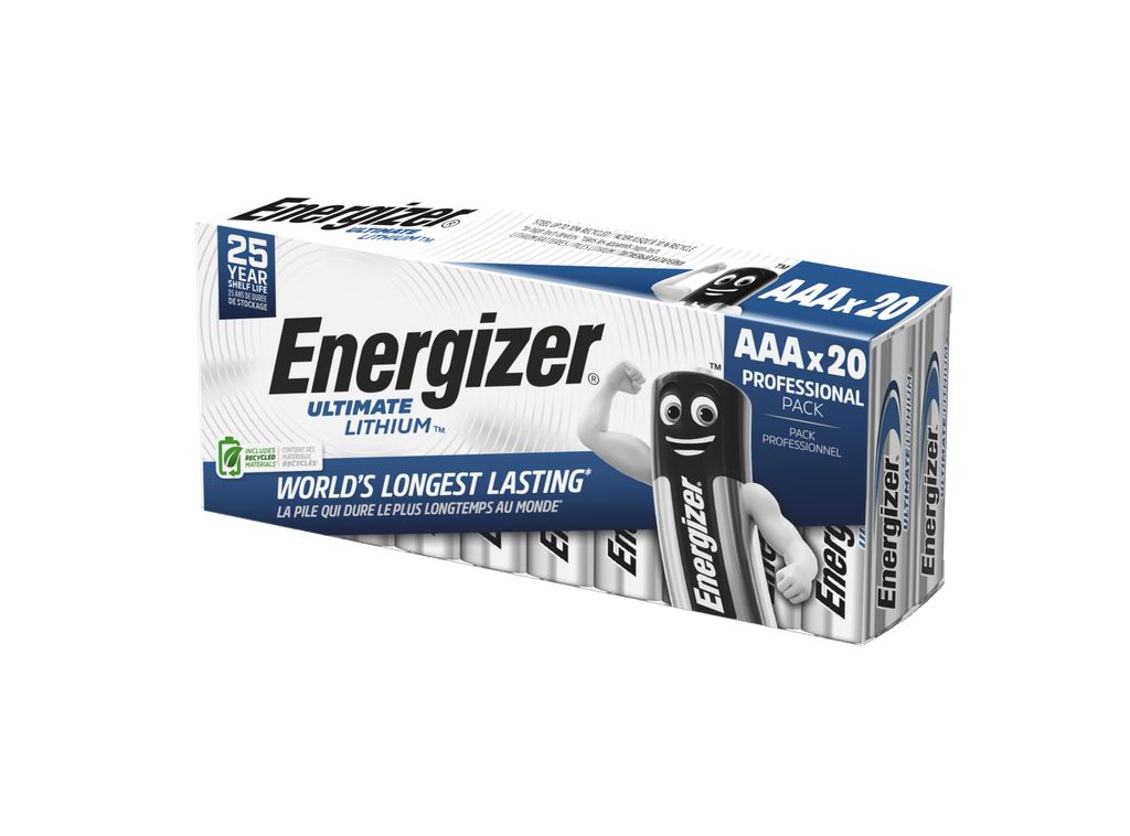 Energizer Lithium AAA-batterijen 1,5V - verpakking van 20 stuks
