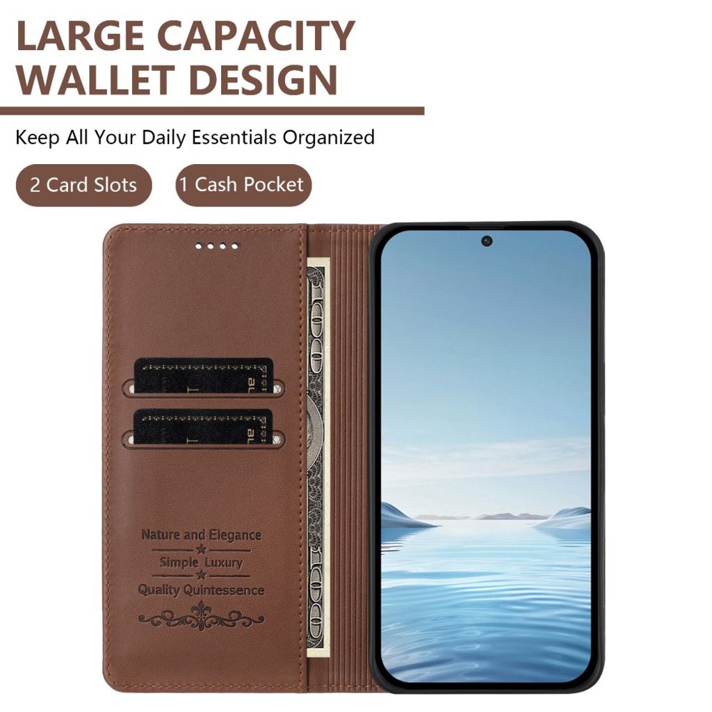 iPhone 18 Pro/17 Pro Lompakkokotelo PU nahka - Ruskea