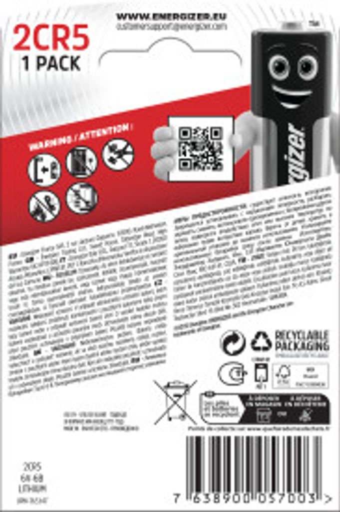 Energizer Lithium Photo 2CR5 6V - 1-pack
