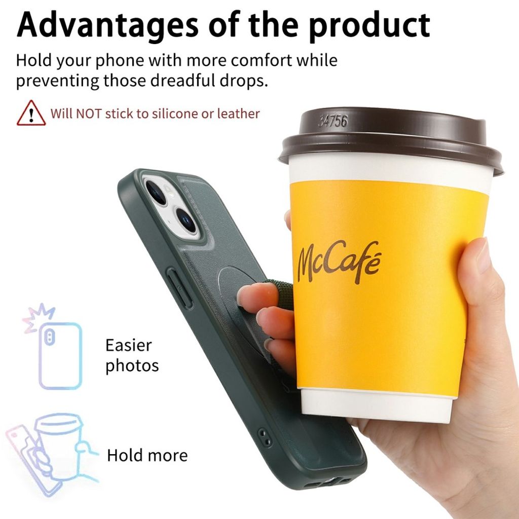 BETOPNICE iPhone 14 Plus MagSafe Cover med Aftagelig Kortholder - Grøn