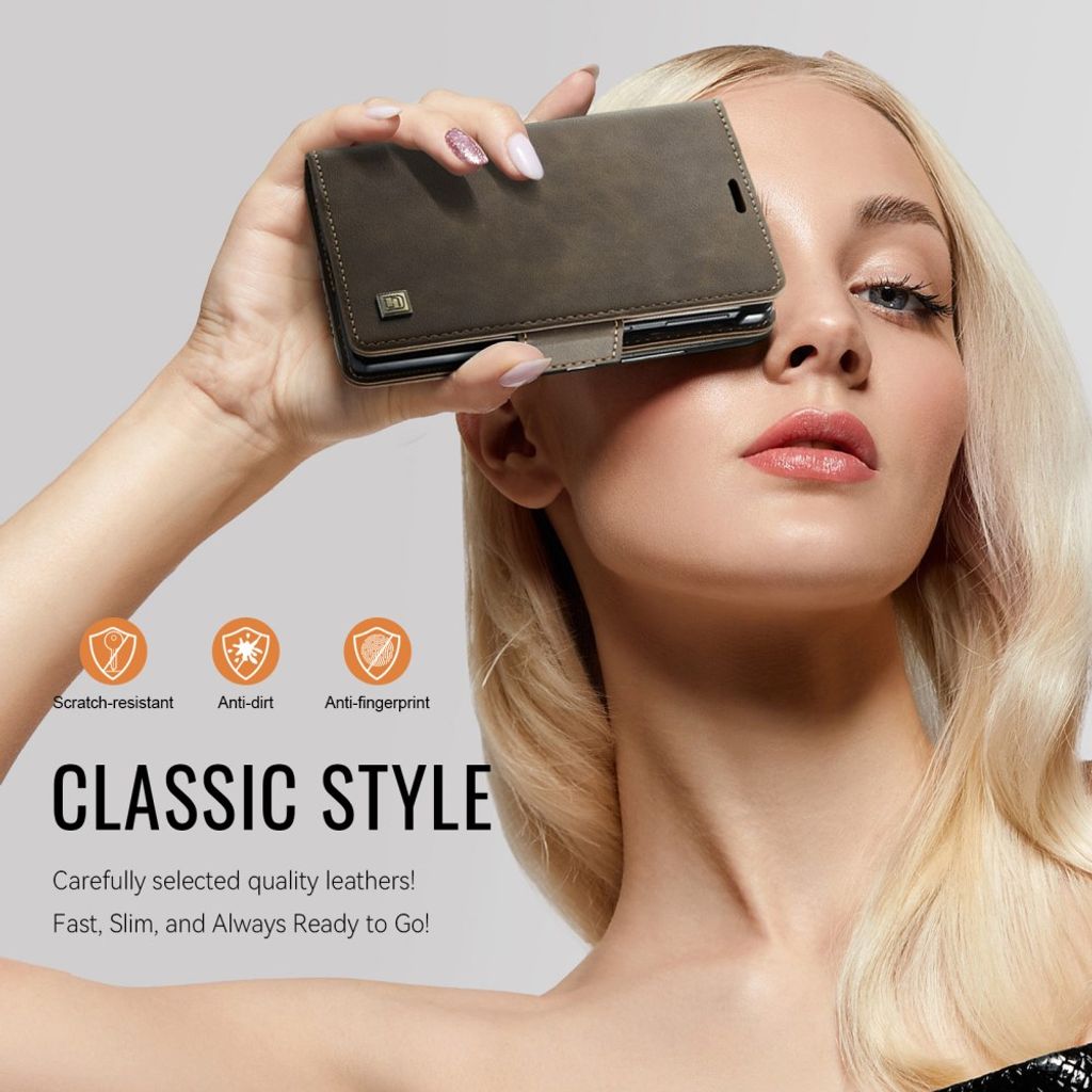 AUTSPACE Samsung Galaxy Z Fold8 Lompakkokotelo PU-nahka RFID-suojattu - Tummanruskea