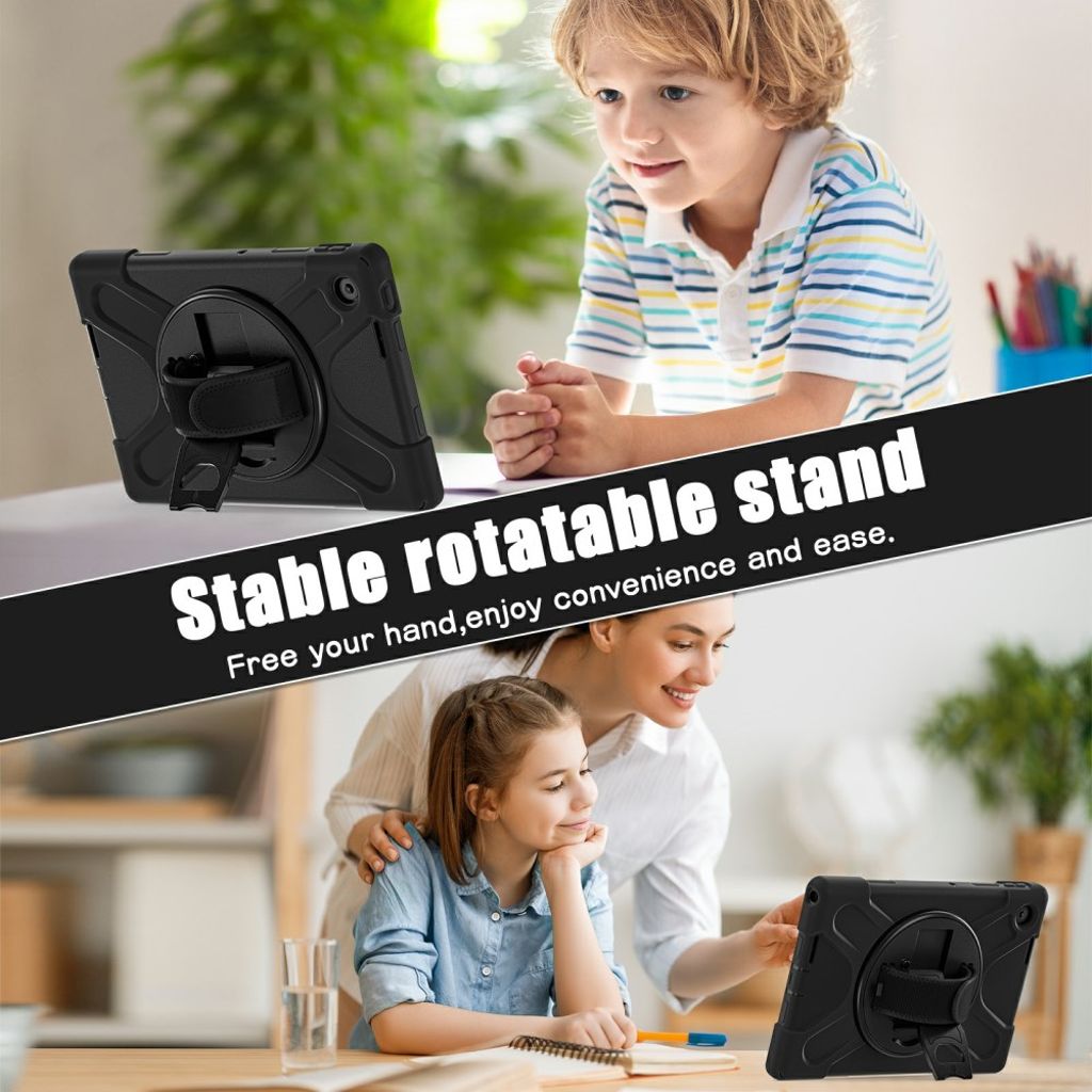 Lenovo Tab 10.1 (2025)/Zhaoyang K10C Deksel med Roterende Håndgrep - Svart