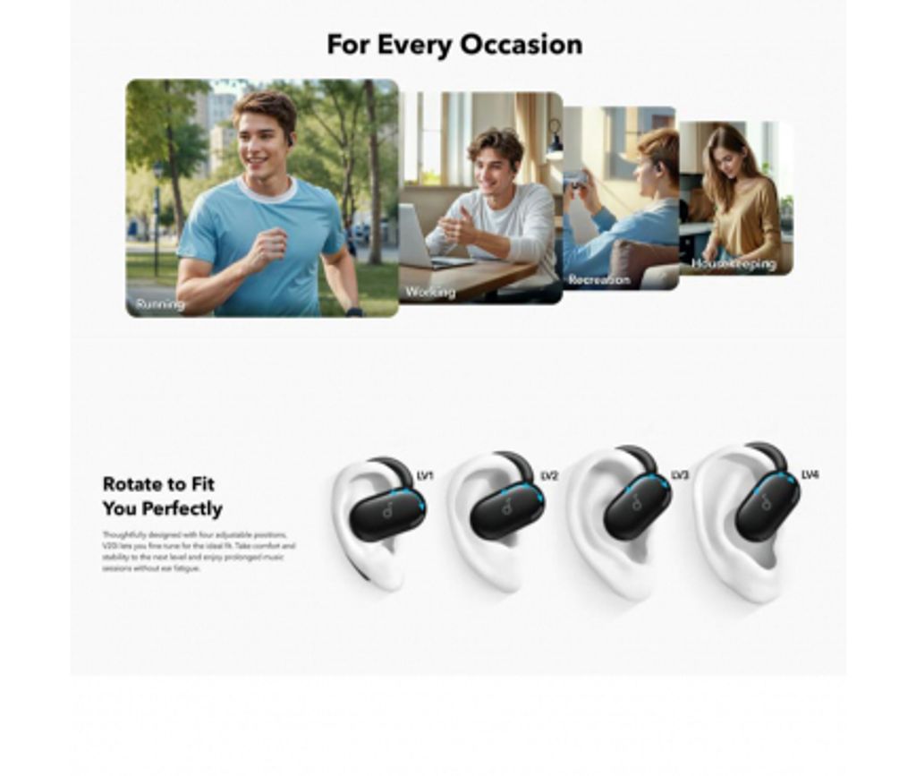 Anker SoundCore V20i trådløse in-ear høretelefoner - hvide
