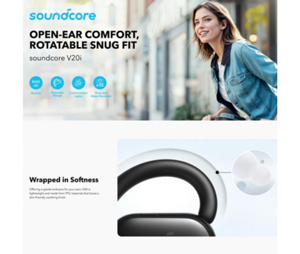 Anker SoundCore V20i trådløse in-ear høretelefoner - hvide