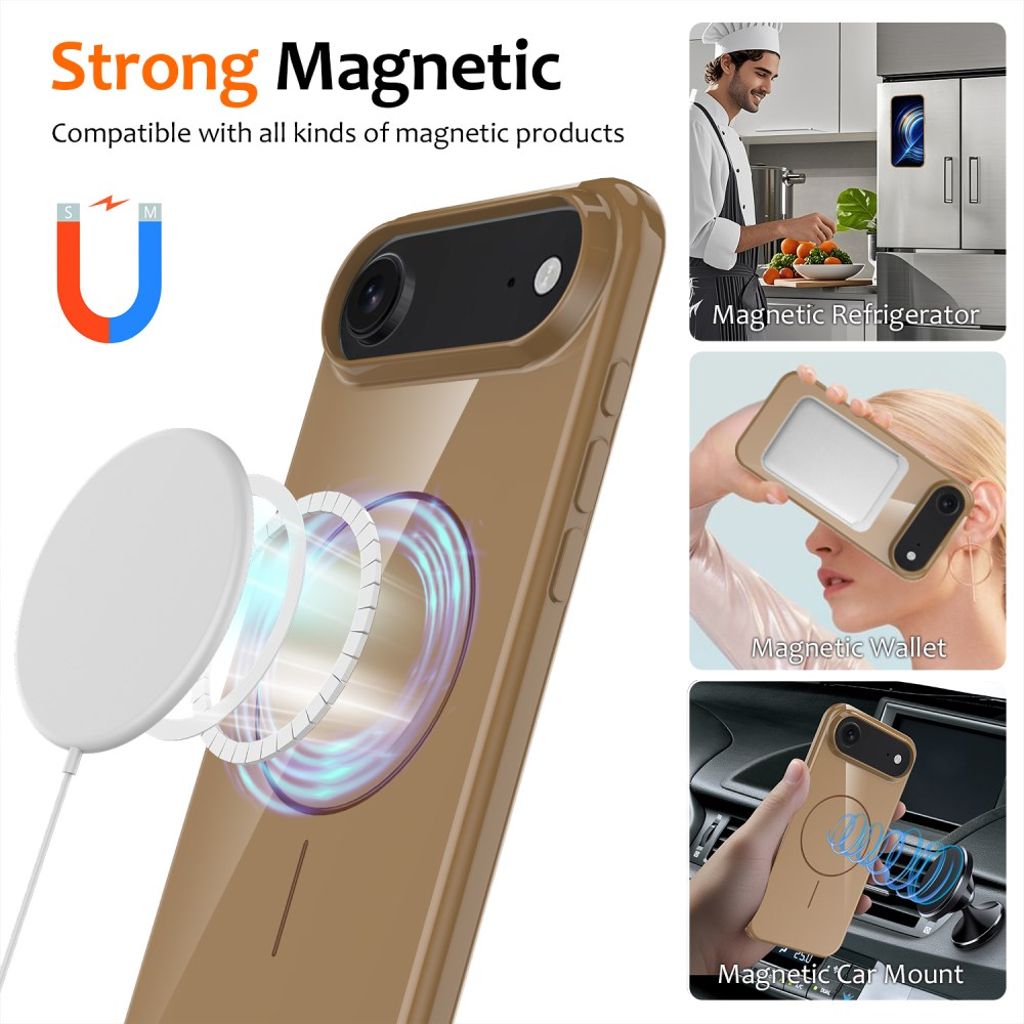 iPhone 17 Air MagSafe-kompatibelt skal med bärrem – Guld