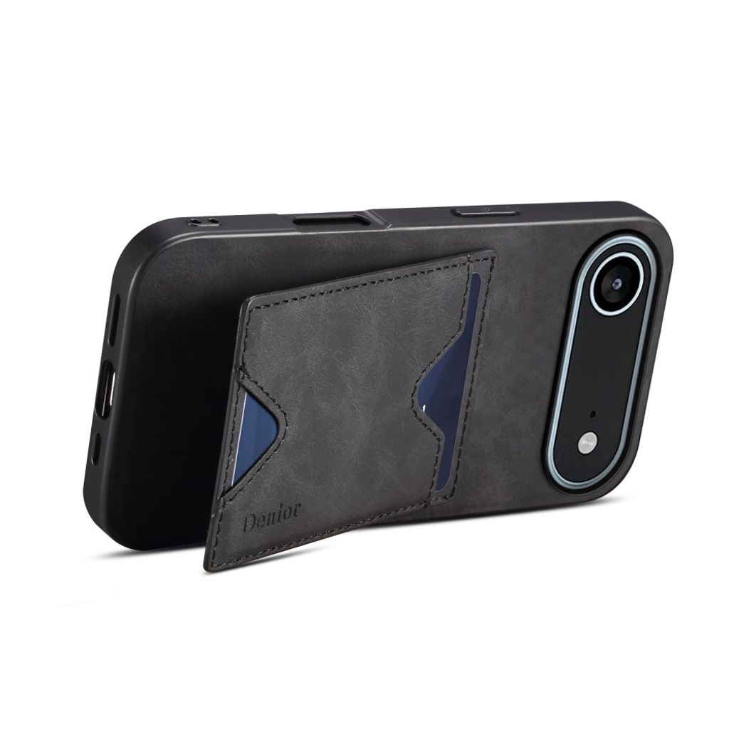DENIOR iPhone Air Kuori jalustalla - Musta