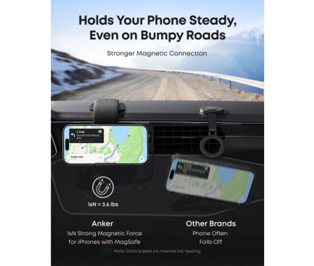 Anker Nano Magnetisk Telefonholder til Bil – Sort
