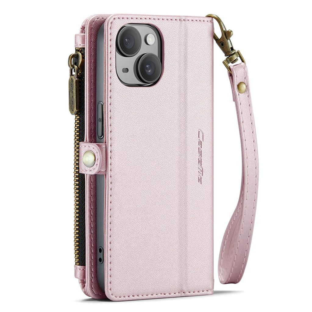 CASEME iPhone 15 Wallet Cover RFID Blocking Stand - Pink