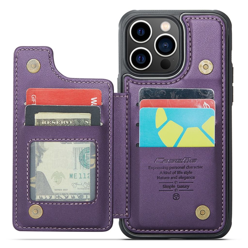 CASEME iPhone 13 Pro Max Lompakkokuori RFID-estolla - Violetti