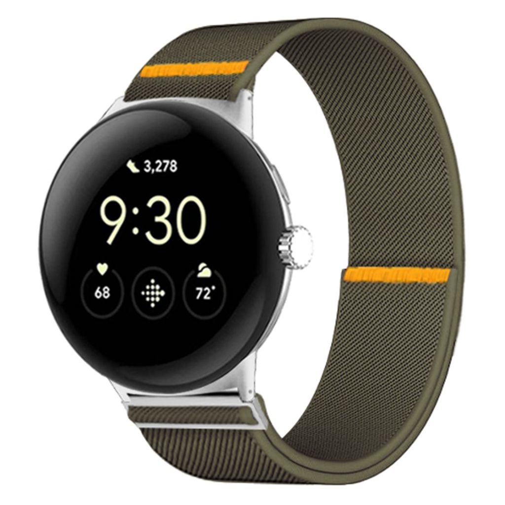 Google Pixel Watch 3 45 mm Kellonranneke, Nylon - vihreä