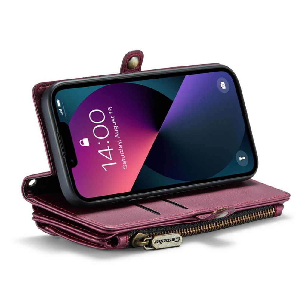 iPhone 13 Lompakkokotelo Korttipaikat - Viininpunainen