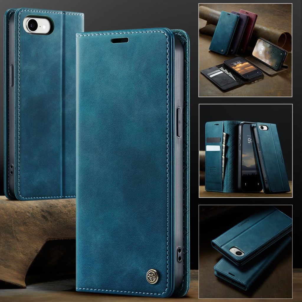 CASEME iPhone 16e Plånboksfodral RFID-blockerande med Stativ – Grön