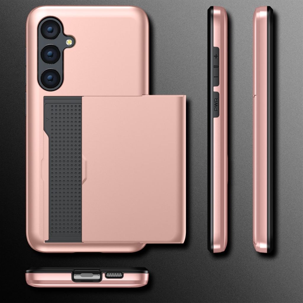 Samsung Galaxy A55 5G cover med slide kortholder - Sort