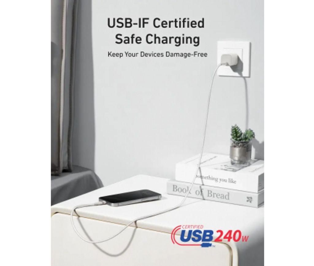 Anker USB-C till USB-C-kabel 240W, 0.9m – Vit