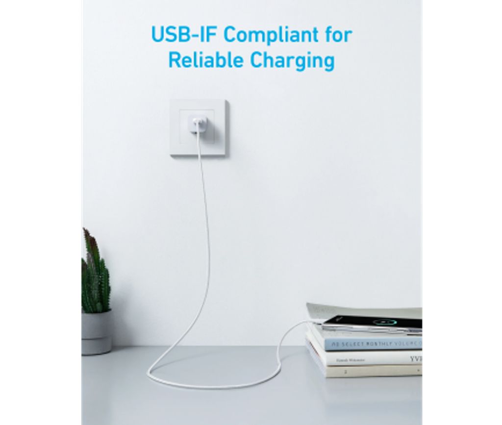 Anker 322 USB-A til USB-C-kabel 18W, 1,8m – hvit