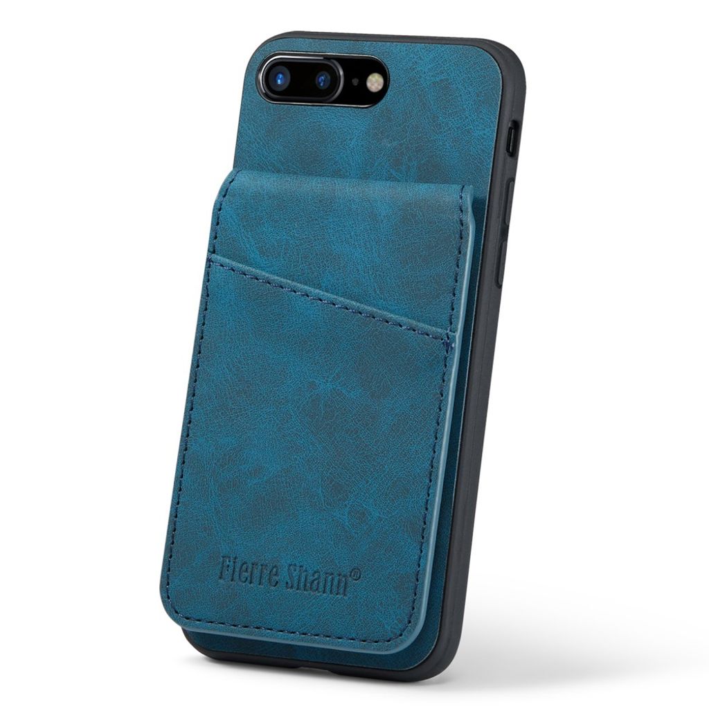 FIERRE SHANN iPhone 7 Plus / 8 Plus Skal med Kortfack - Blå