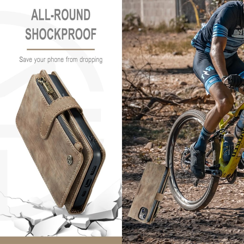 CASEME iPhone 13 Pro Lompakkokotelo Kortin Haltijalla - Ruskea