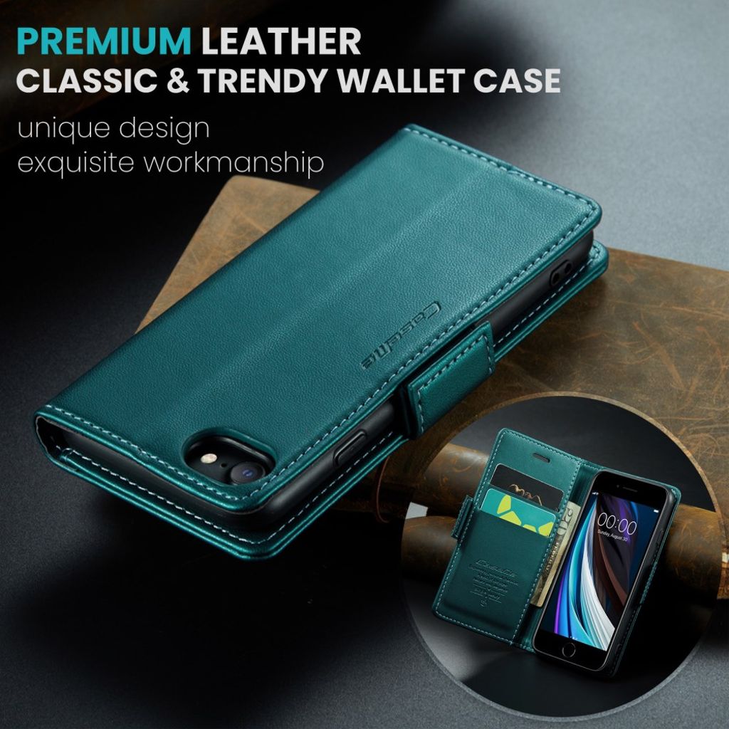 CASEME iPhone 6/6s/7/8/SE 2020/2022 Fodral med Kortfack - Grön