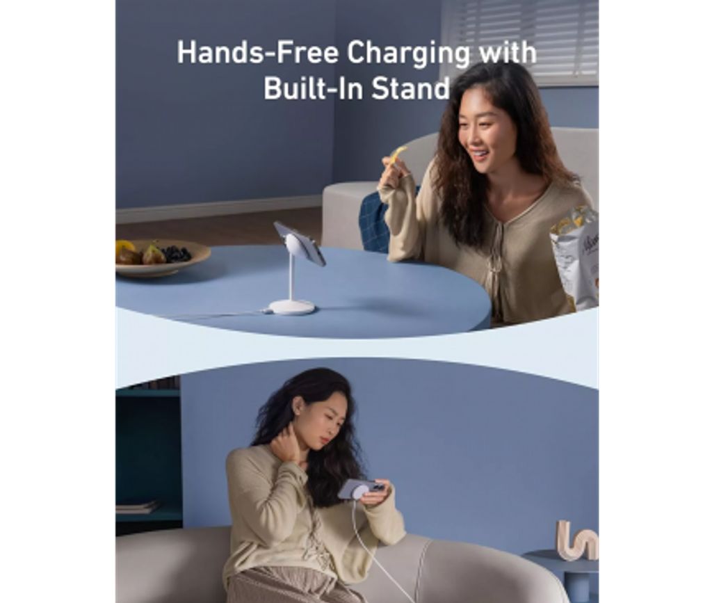 Anker MagGo trådlös laddare, 15W – Vit