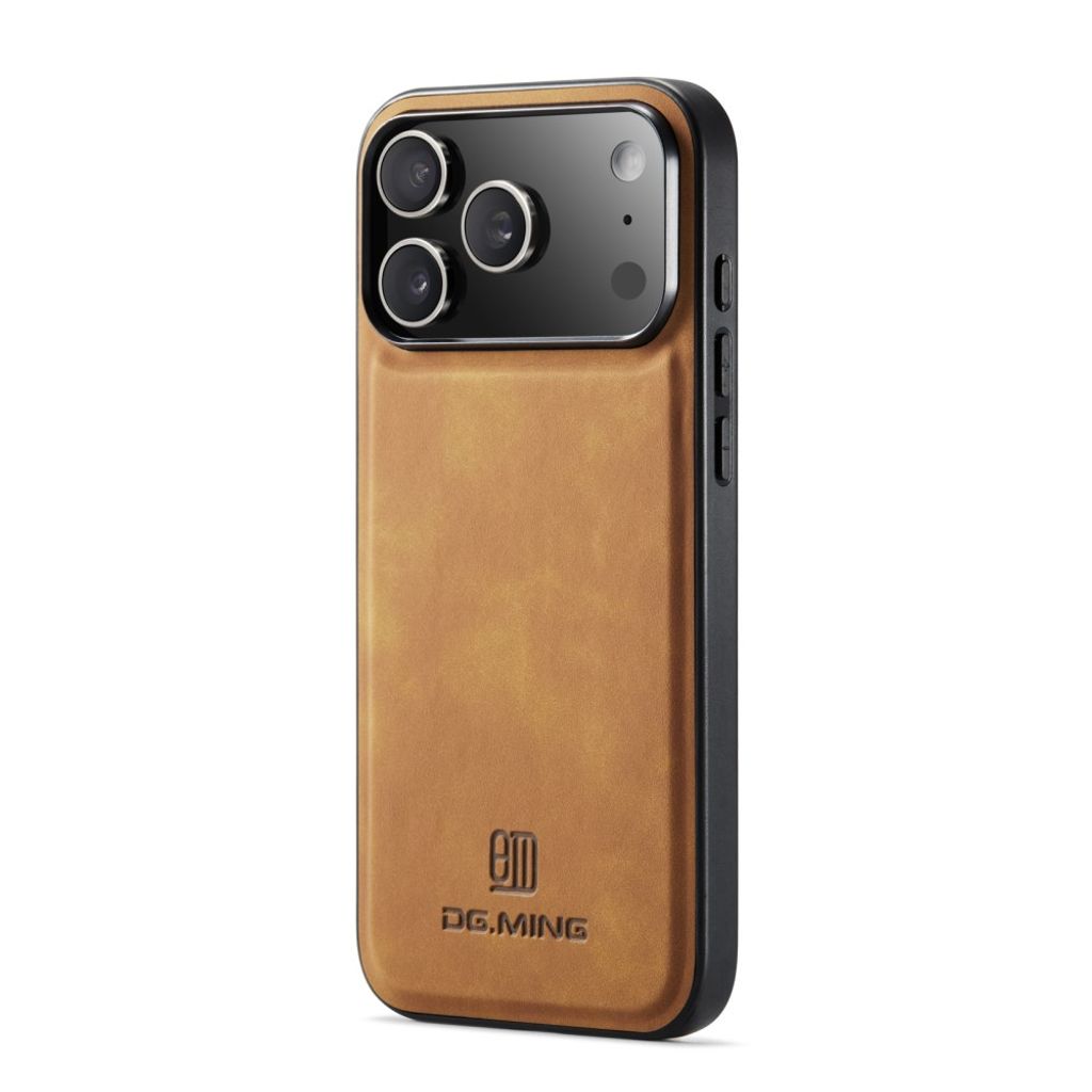 DG.MING iPhone 18 Pro Max/17 Pro Max Deksel med PU-lær - Lysbrun