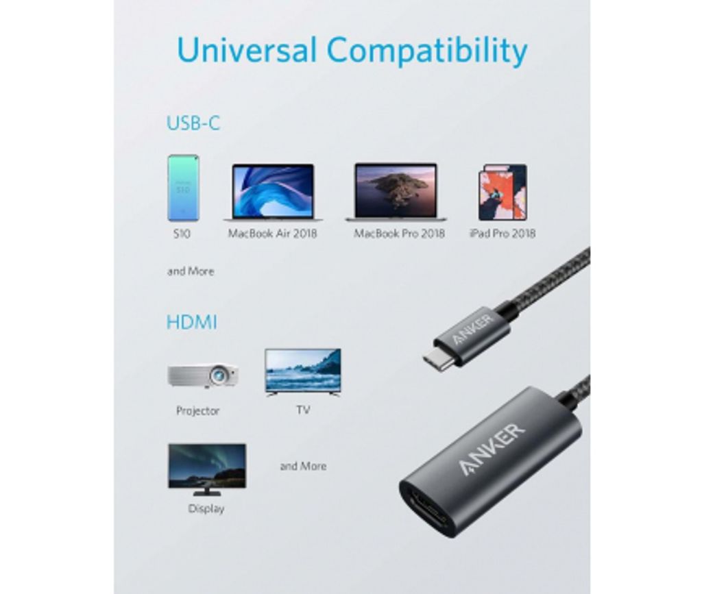 Anker 310 USB-C til HDMI-adapter - Grå