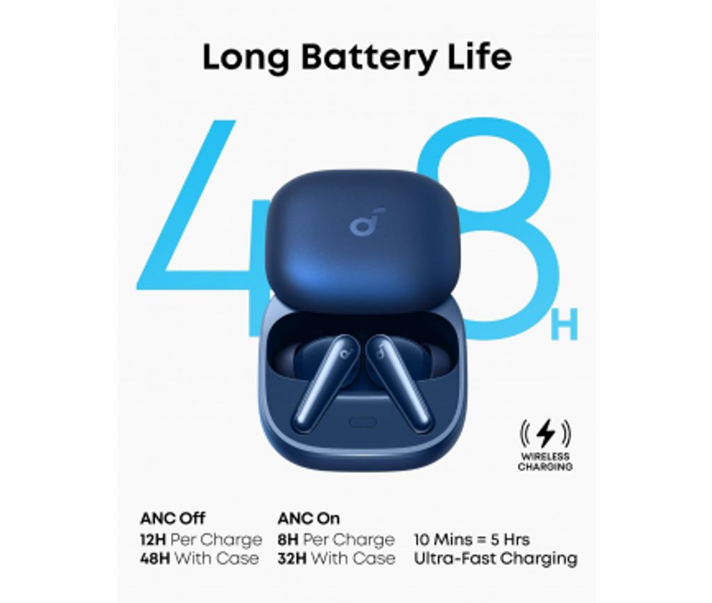 Anker SoundCore Liberty 5 trådløse øretelefoner – blå