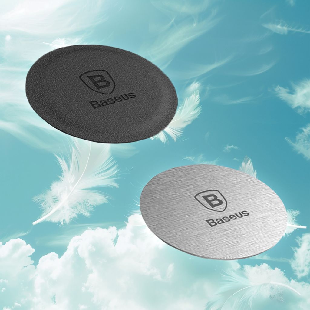 Baseus Magnet Iron Suit -metallilevyt magneettikiinnittimille 2 kpl – hopea/musta