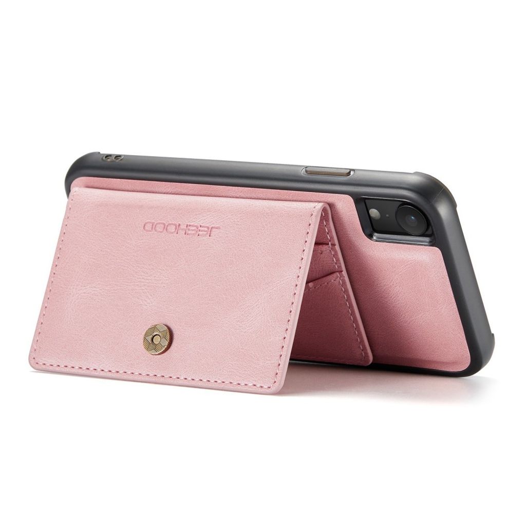 JEEHOOD Plånboksskal med Stativ för iPhone XR – Roséguld