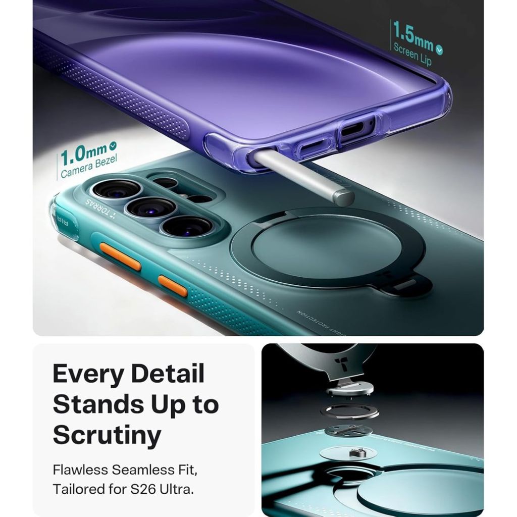 TORRAS Samsung Galaxy S26 Ultra Kuori MagSafe-yhteensopiva Jalusta - Vihreä