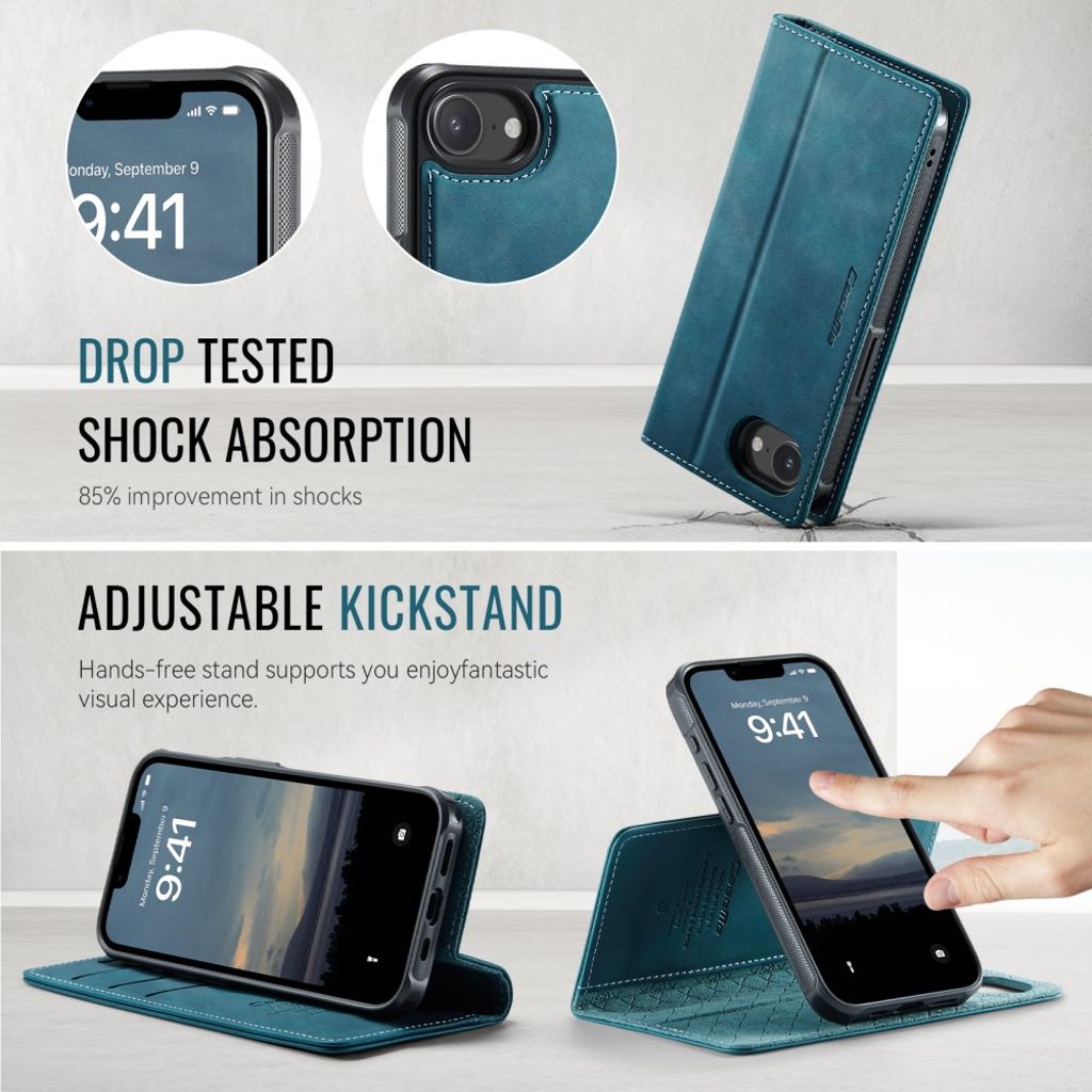 CASEME iPhone 16e Cover C49 MagSafe Detachable Wallet RFID Blocking – Green