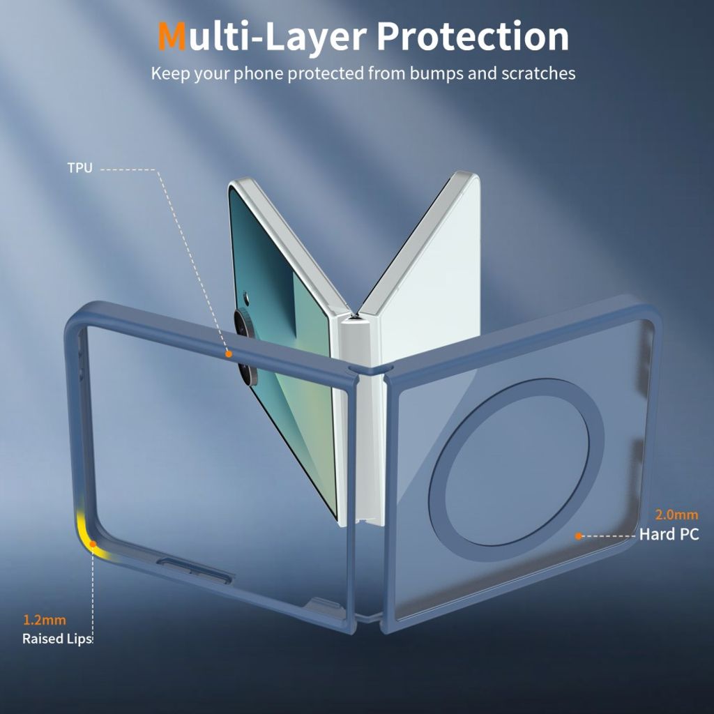 Samsung Galaxy Z Flip8 MagSafe cover med akrylbagside - Blå
