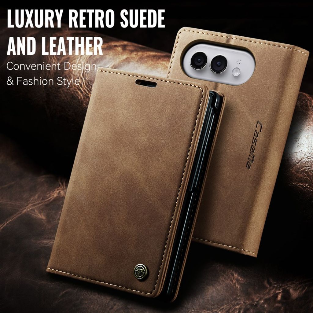 CASEME iPhone Duo Lompakkokotelo PU-nahkaa - Ruskea
