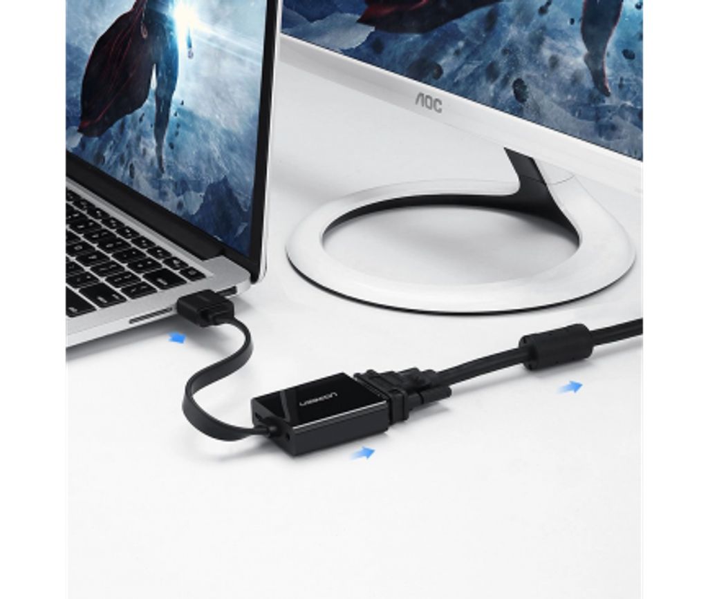 UGREEN MM103 videoadapter HDMI till VGA – Svart