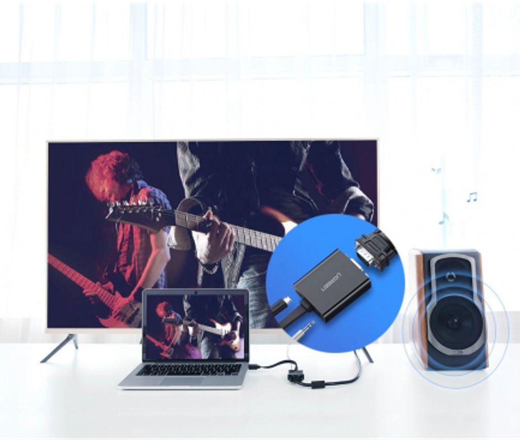 UGREEN MM103 videoadapter HDMI till VGA – Svart