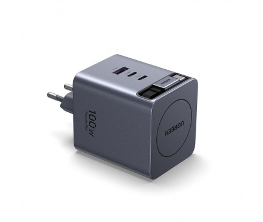 Ugreen X616 vægoplader 100W 1x USB-A / 3x USB-C med USB-C kabel - grå