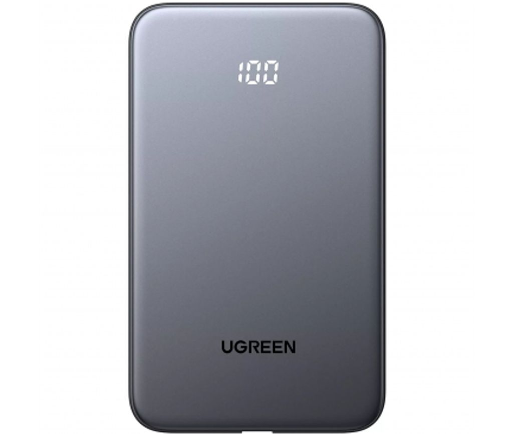 UGREEN PB526 Powerbank 10000mAh, 20W, QC + PD med USB-C-kabel – Grå