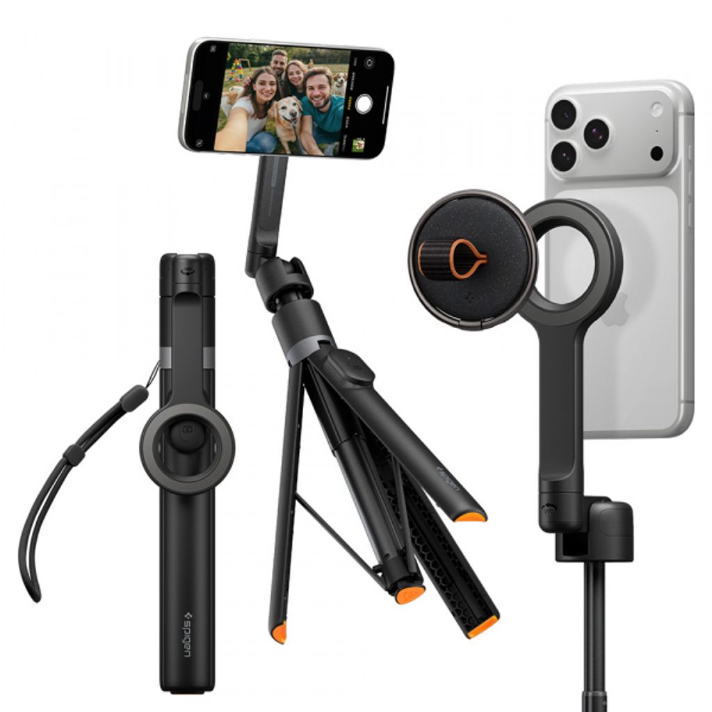 Spigen S582W Bluetooth Selfiekeppi ja Kolmijalka 165cm - Musta
