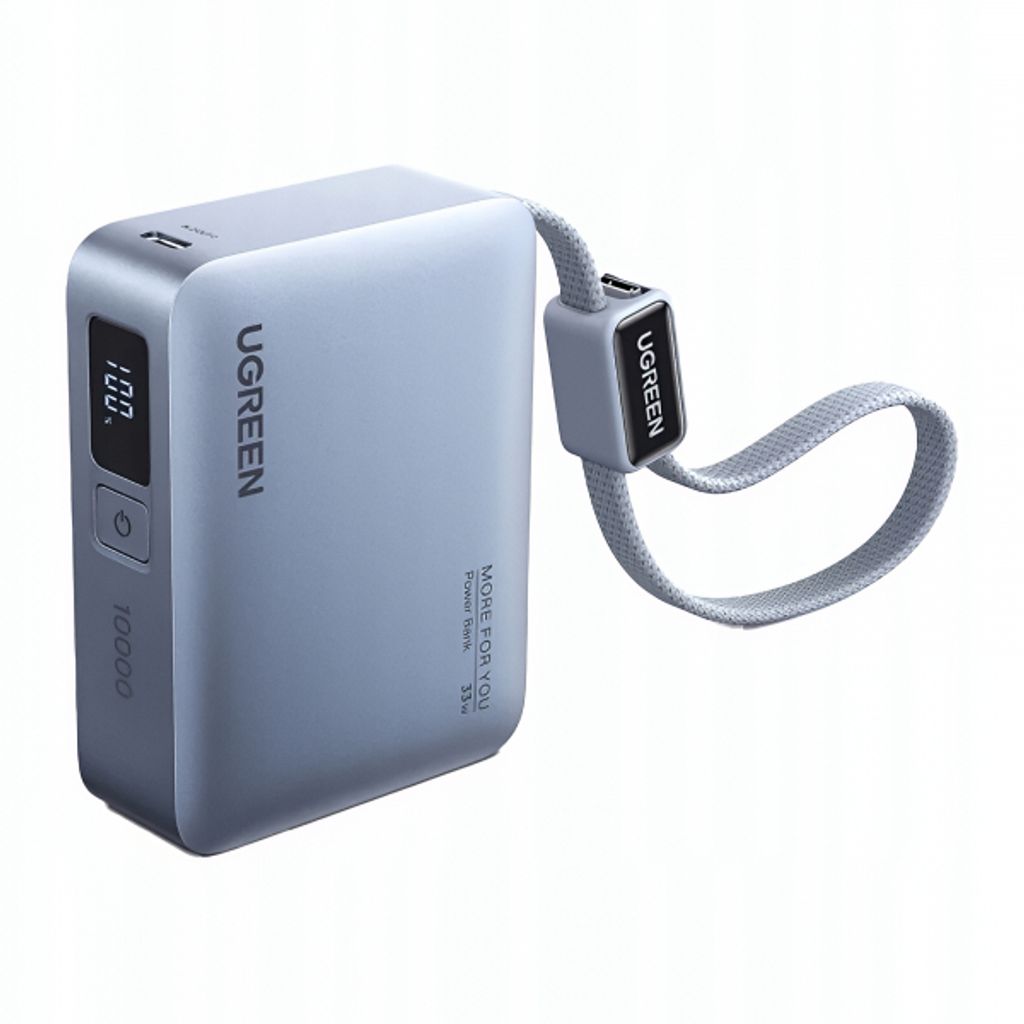 UGREEN PB584 33W Powerbank 10000mAh med USB-C kabel – Blå