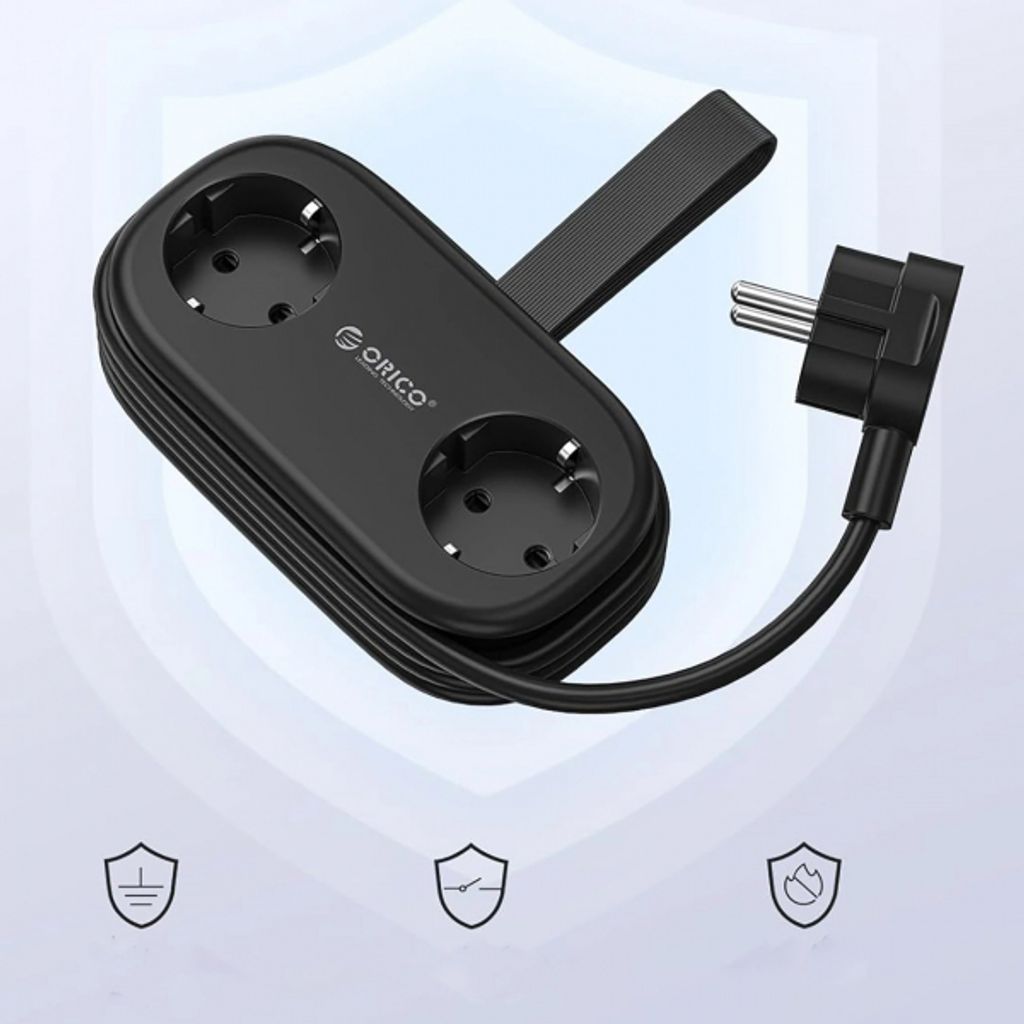 Orico AP3 stikkontakt 2x Schuko / 2x USB-A / 1x USB-C - svart