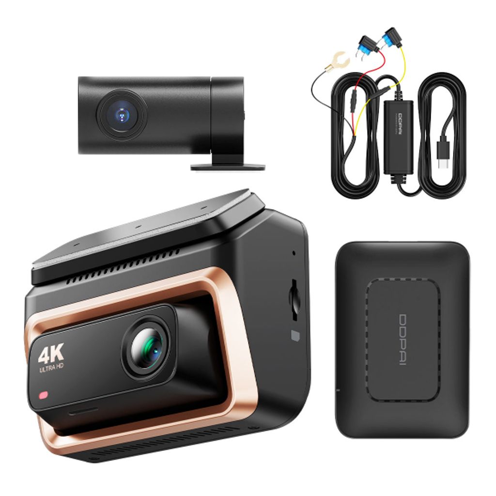 DDPAI Z60 Pro 4G Dashcam med bakkamera, Wi-Fi, GPS och 3-tums LCD – Svart