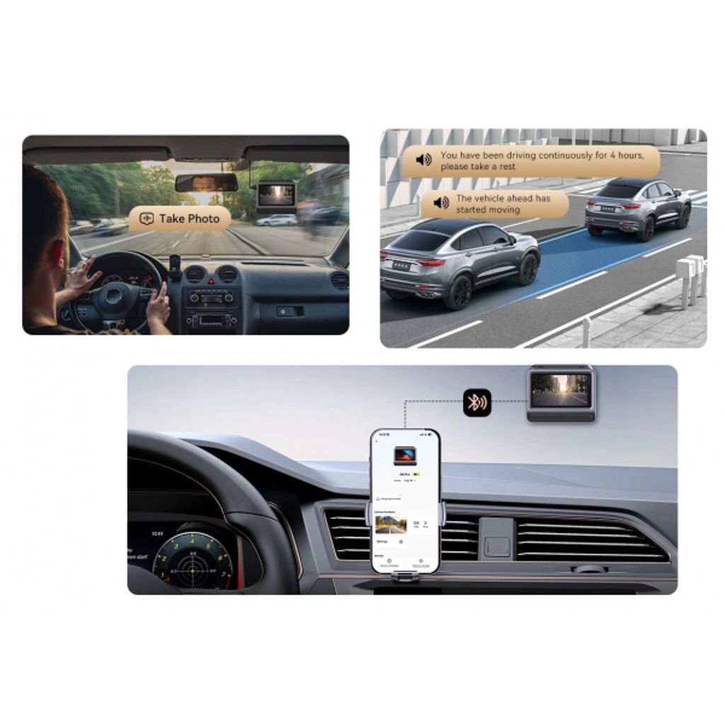 DDPAI Z60 Pro 4G Dashcam med bakkamera, Wi-Fi, GPS och 3-tums LCD – Svart